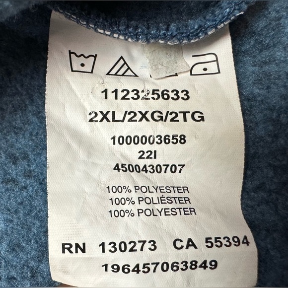 Men's Wrangler 1/4 Zip Sweater Fleece 2XL Blue Long Sleeve Fall Winter Outerwear - Picture 6 of 7